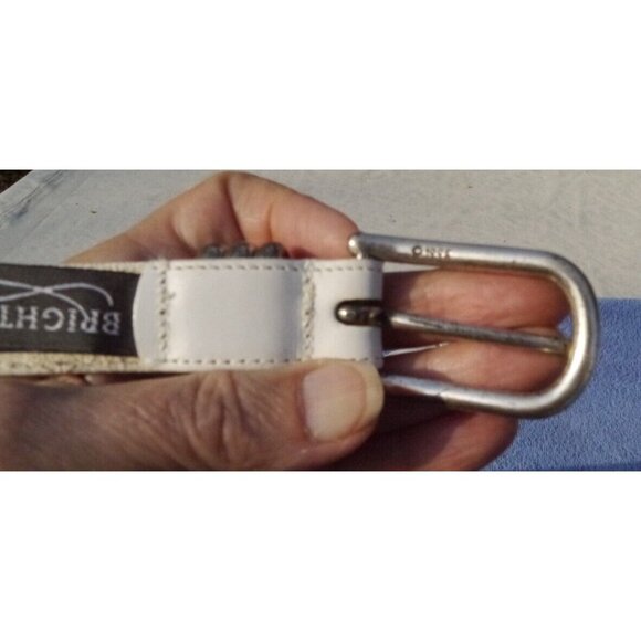Brighton White Belt Sz Large Leather 1995 Womens USA Spring 7/8\